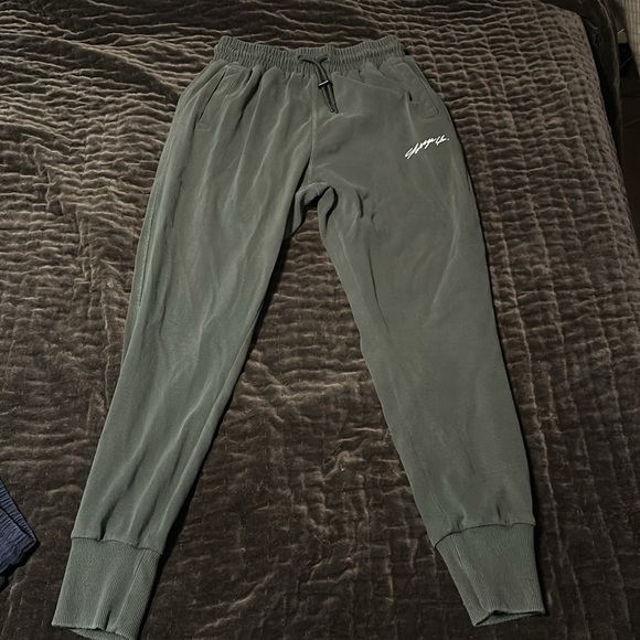 Young LA 228 Cloud Joggers Forest Green - Picture 3 of 5